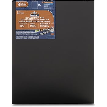Elmer's Foam Board Multi-Pack, Black, 16x20 Inch, Pack of 3