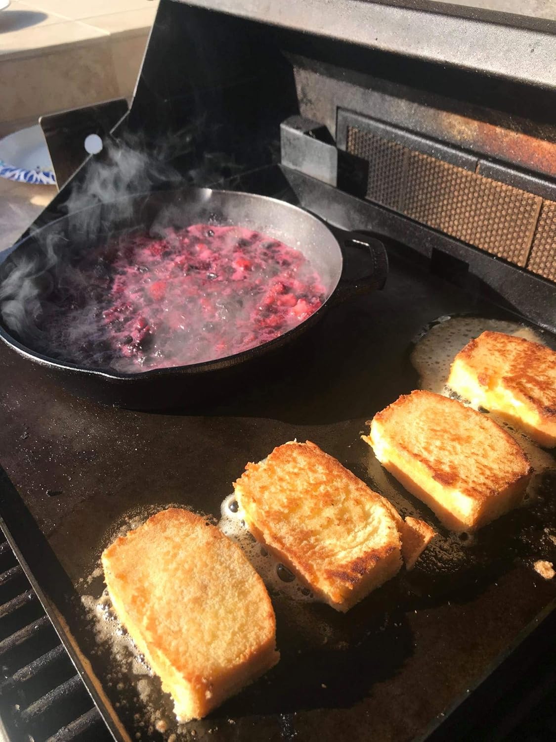 BBQ Hack Gas Griddle Hack Insert, Gas, Charcoal, and Propane Grilling Accessory, Perfect Cookware to Upgrade Your Outdoor Cooking, Seasoned Carbon Steel (18" Wide and 15" Deep)