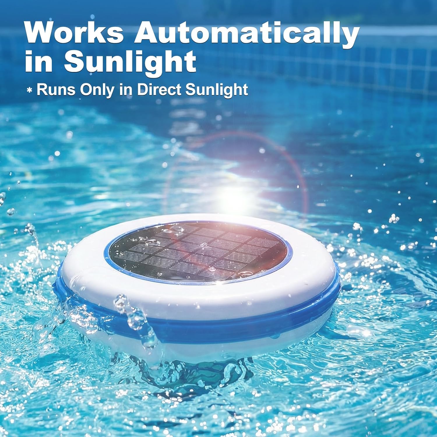 Solar Pool Ionizer, Upgraded 1.8W Solar Panel & Long-Lasting 1lb Copper Anode, Mineral-Based Water Purifier for Pools up to 45,000 Gallons, Reduces Chlorine Use by 85%, Includes Brush & Test Strips