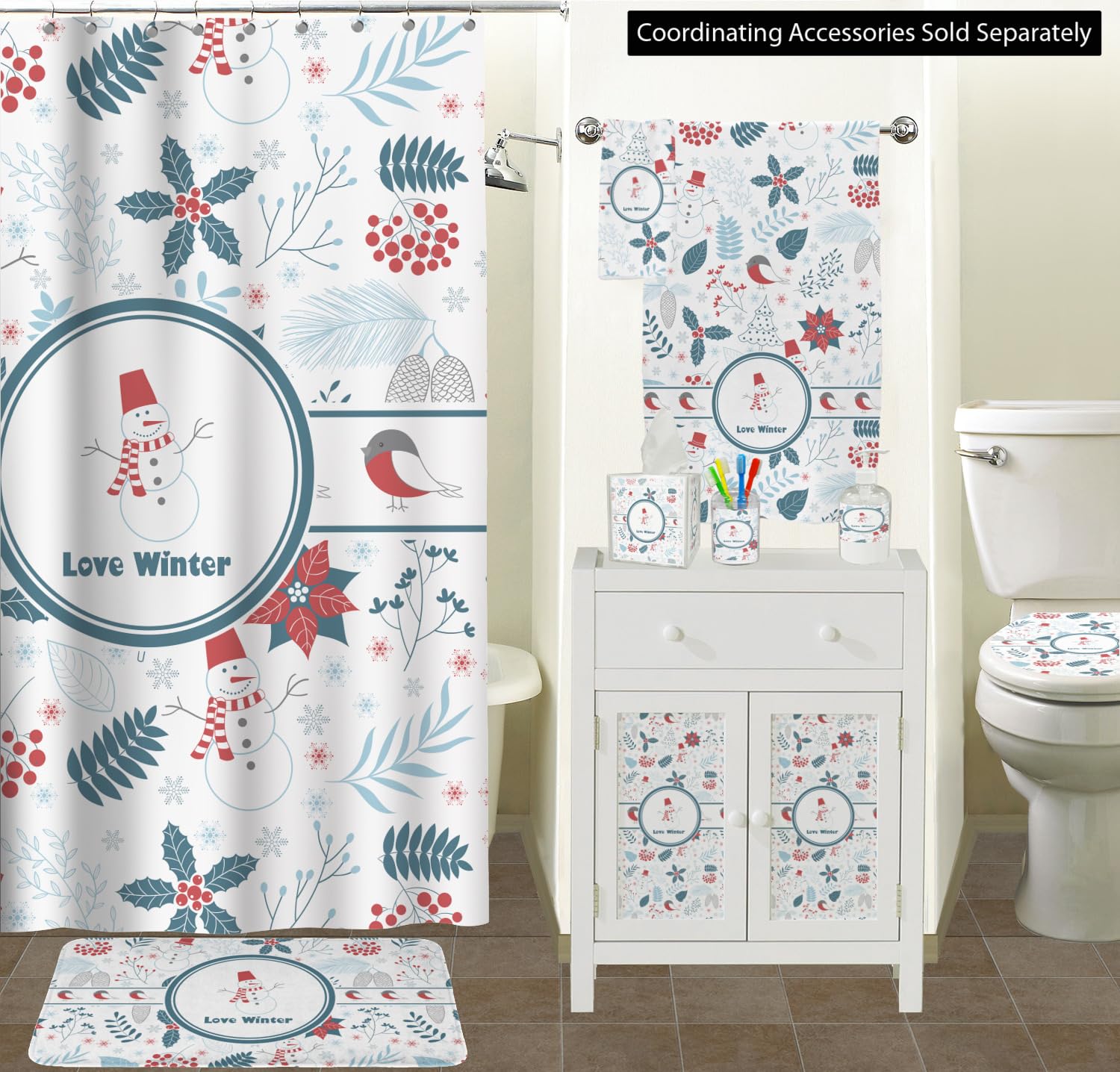 YouCustomizeIt Personalized Winter Toilet Seat Decal - Round