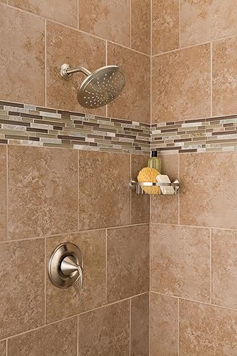 Miniatura 5 de Moen Ducha de lluvia fija negra mate de 8 pulgadas de ancho, cabezal de ducha de lluvia para bañera y ducha, 6345BL