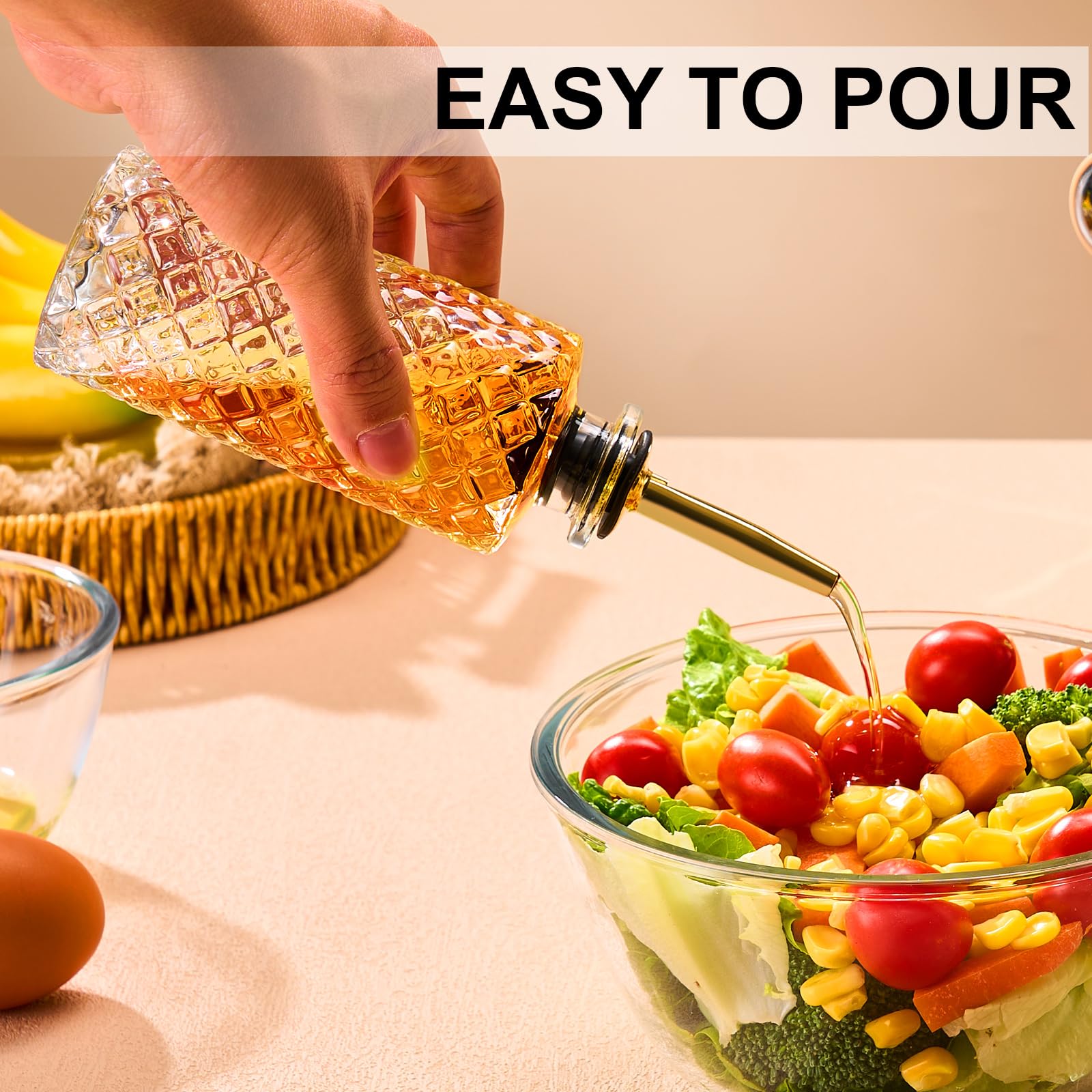 Gegewawa Glass Coffee Syrup Dispenser Bottles Set - 2 Pack, 5 OZ with Metal Pour Spouts and Labels, Perfect for Maple, Honey Syrup & Oil