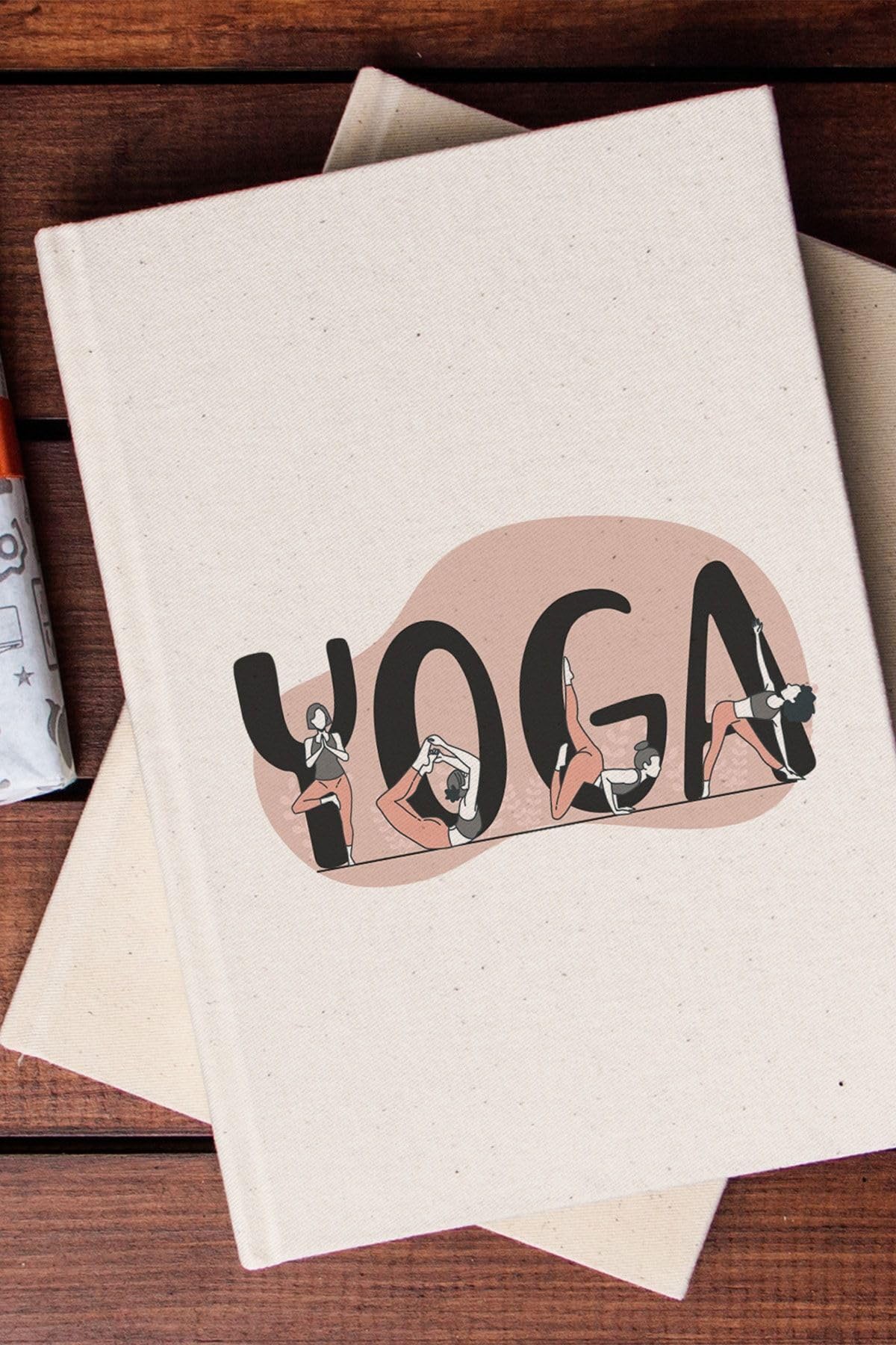 Hediyesepeti Yoga Eğitmenine Hediye 100 Yaprak (200 Sayfa) Çizgisiz Kanvas Defter - Not Defteri