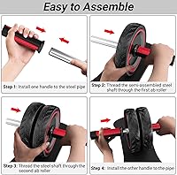 Vista 6 de READAEER Ab Roller Wheel, Heavy Duty Workout Equipment for Home Gym, Professional Metal Handle with Rubber Surface Abdominal Exercise Wheel for