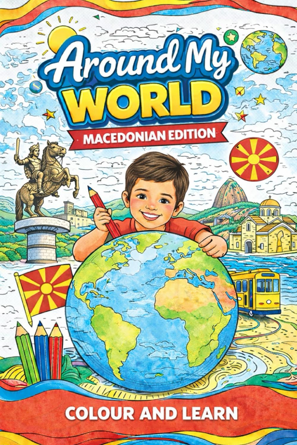Around my world: Macedonian edition: colour and learn Macedonian (Around my World Colouring In)