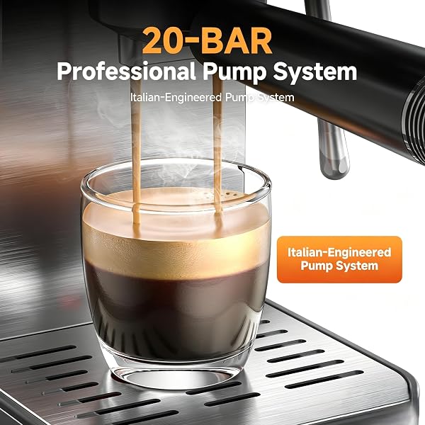 AMZCHEF 20 Bar Espresso Machine, LED Touch Screen Coffee Maker - 4
