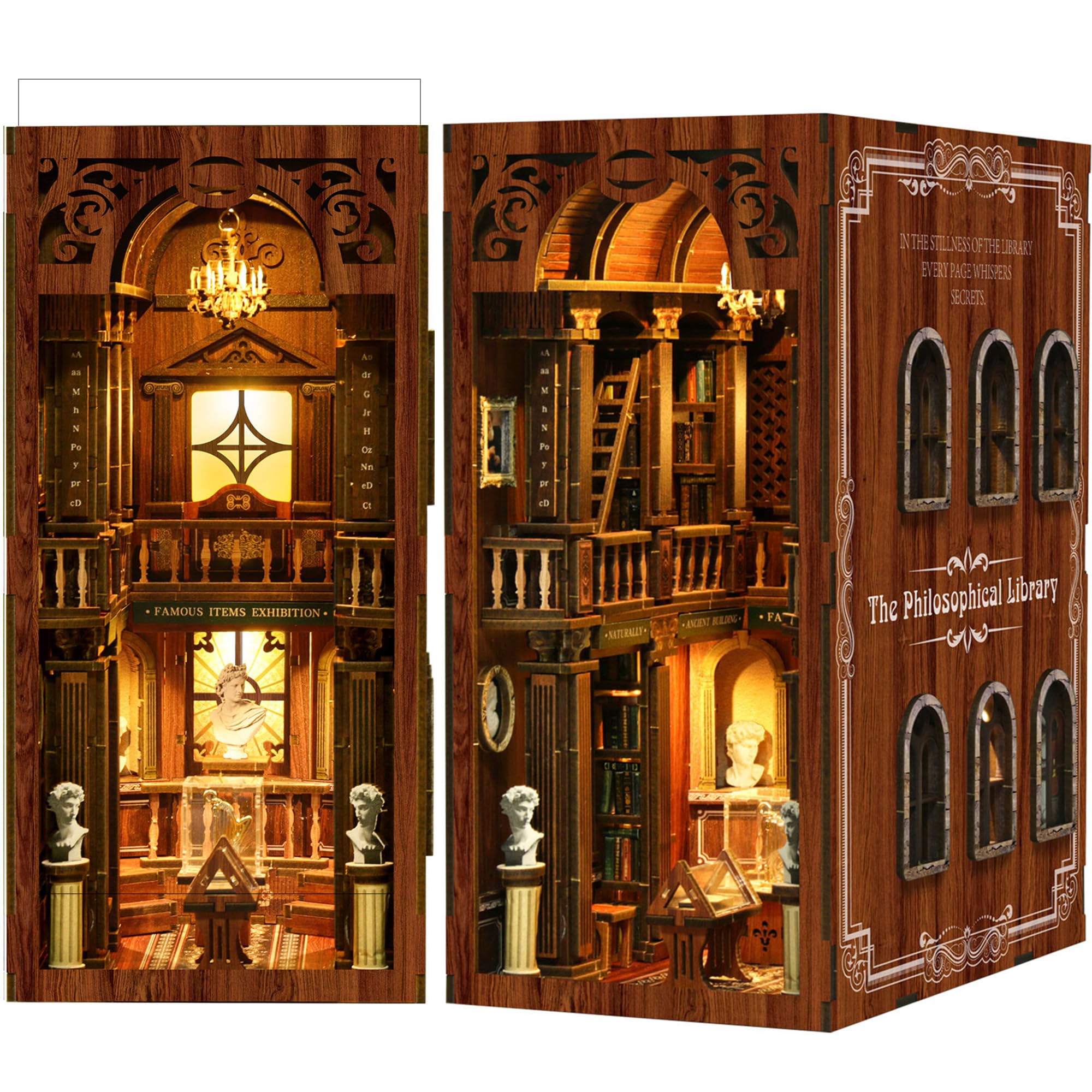 LUMYCE Kit Book Nook DIY per Adulti Casa in Miniatura con Luci LED da Montare, Modellismo 3D Creativo per Decorare Librerie - Regalo Originale per Appassionati di Fai da Te