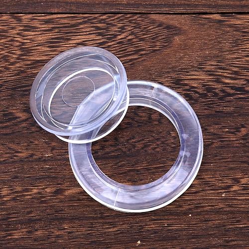 Miniatura 5 de AIEX Juego de 2 anillos de 2 pulgadas para sombrilla de mesa de patio y tapa de silicona transparente, incluye 2 anillos y 2 topes
