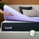LUCID 3 Inch Lavender Infused Memory Foam Mattress Topper - Ventilated Design - Twin Size