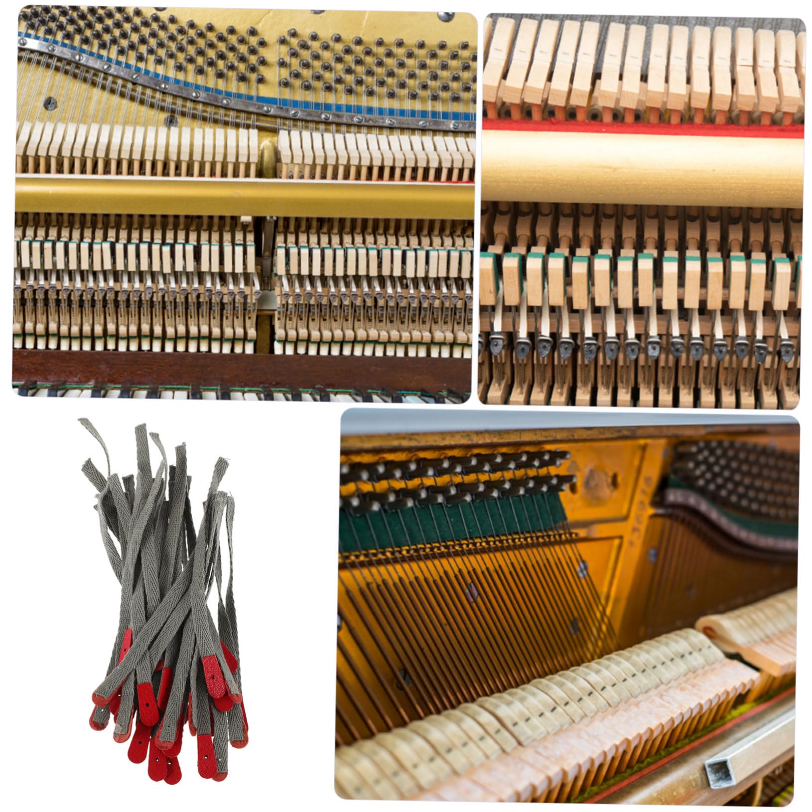 Cuerda de Afinación para Piano Verde de Tela, 90 Piezas para Ajuste Preciso y Mantenimiento en Pianos Verticales, Herramienta Adecuado para Profesores y Academias de Música