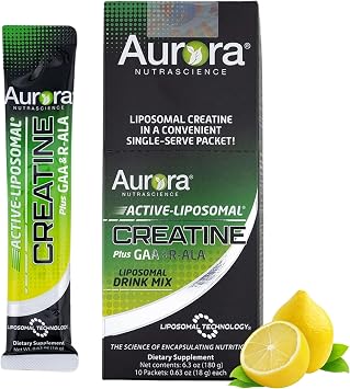Aurora Nutrascience Liposomal Creatine, 10 Single Serve Packets, Lemon Lime