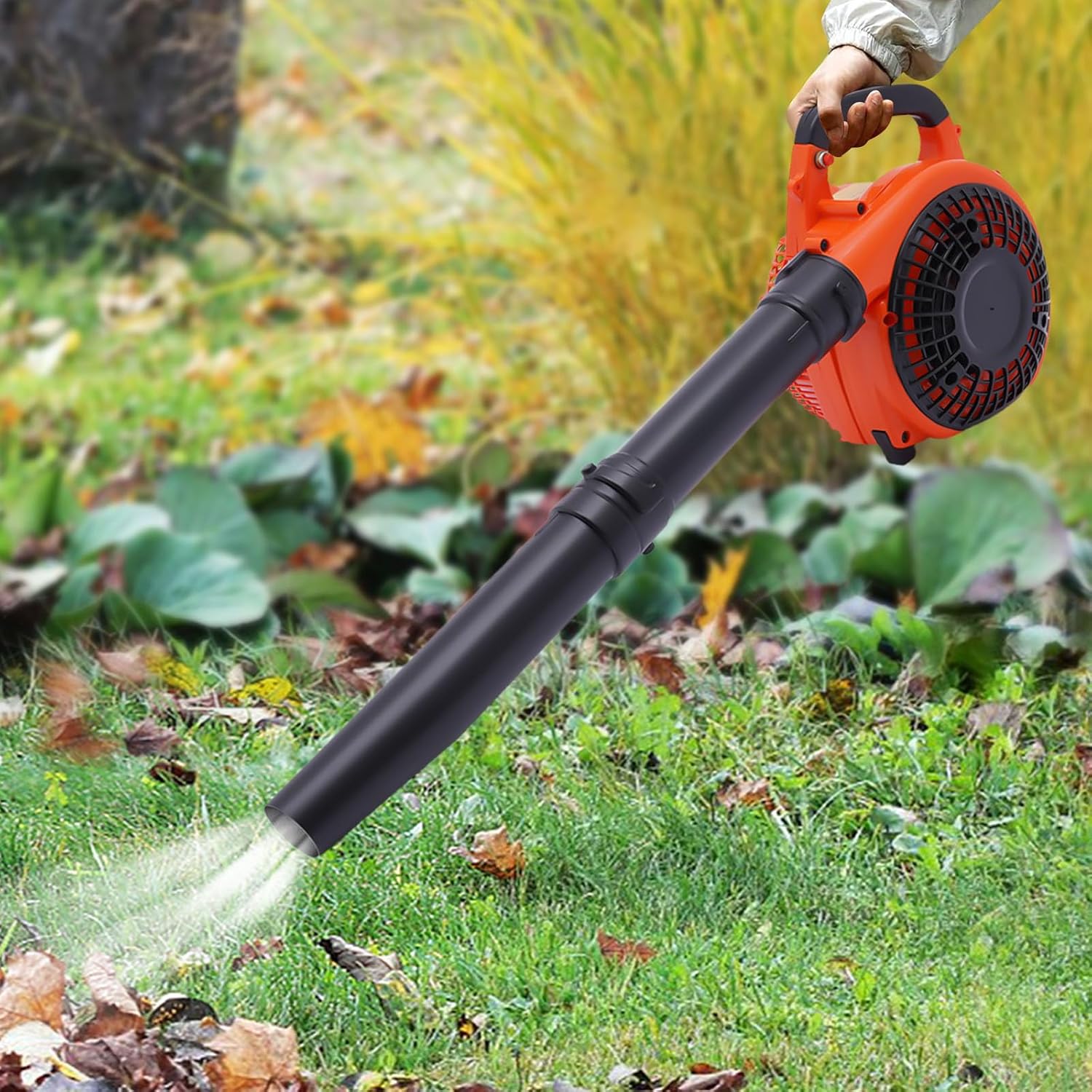 Gas Leaf Blower, Commercial 25.4CC 2-Stroke Cycle Gas Powered Leaf Blower Gasoline Handheld Grass Blower, Portable Heavy Duty Grass Yard Cleanup Outdoor for Road Maintenance, Sanitation Cleaning
