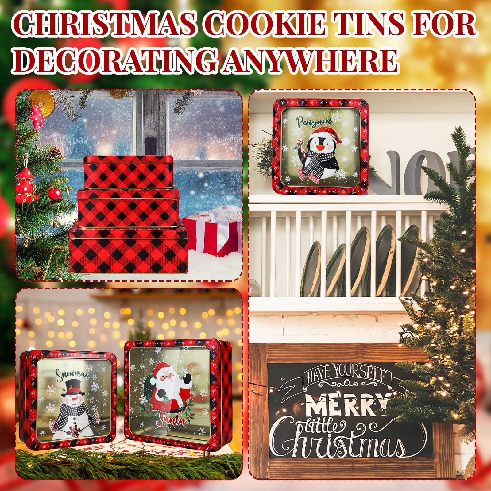 Lot De 8 Mini Boîtes En Métal De Noël - Avec Couvercle, Motifs Festifs, Pour Cadeaux, Biscuits, DIY - 8