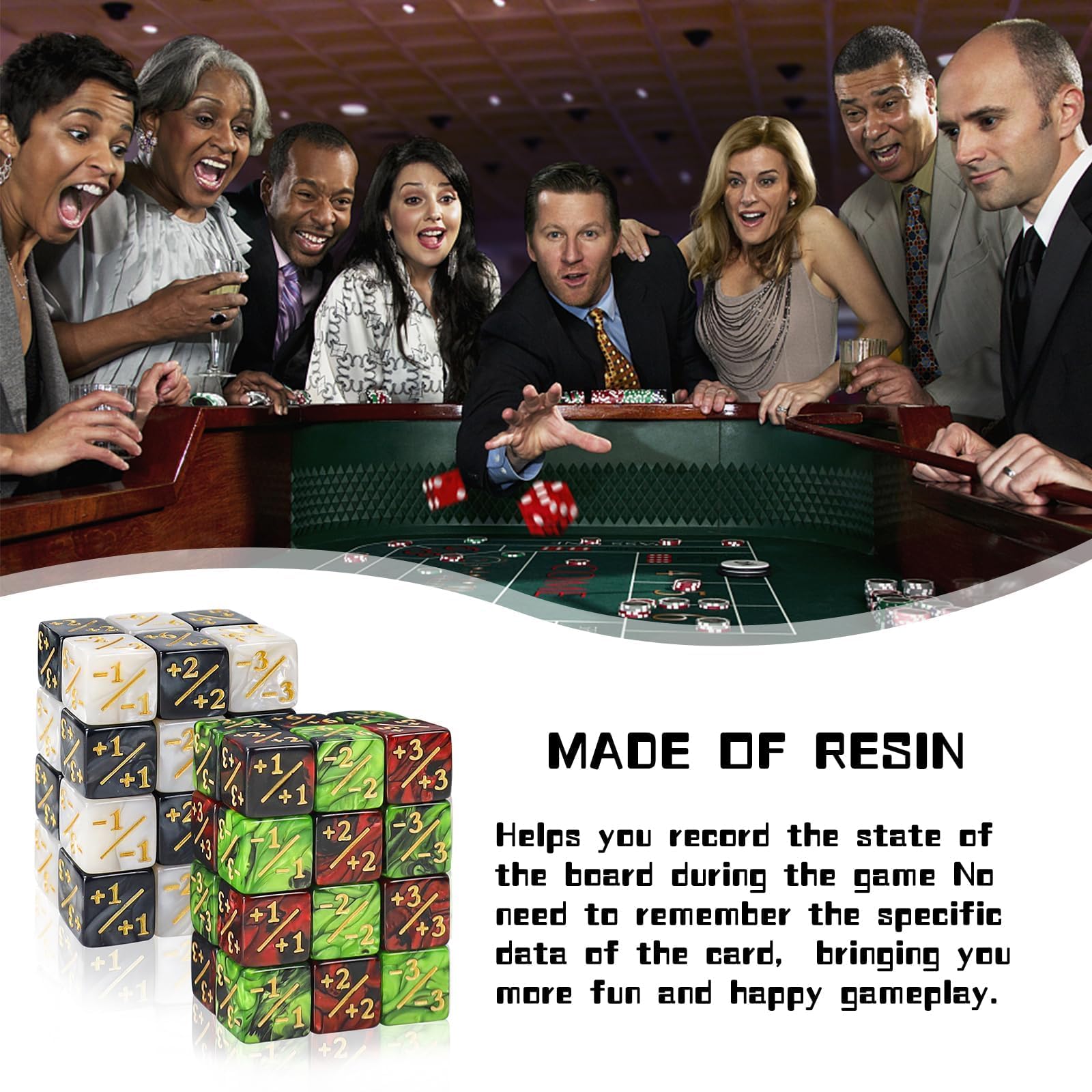 Pezzi Contatori Dadi D6, Fedeltà con Sacchetti, Compatibile con MTG, CCG, Accessori per Gioco di Carte, 4 Tipi