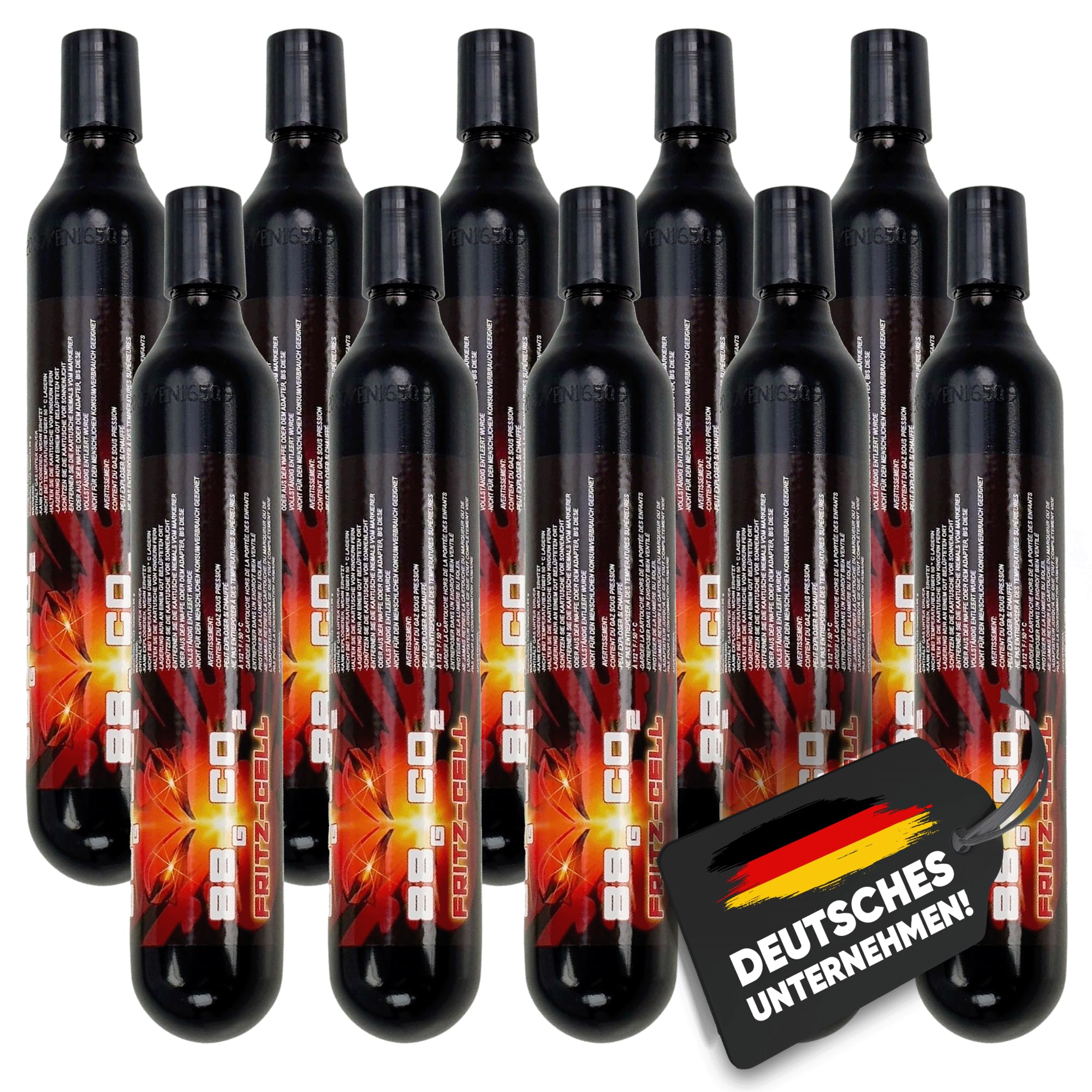 10 x Fritz-Cell 88g CO2 Kapseln Katuschen für Softair Paintball Gotcha CO2 Gewehr