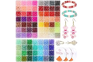 shynek 8mm Round Glass Beads for Bracelets