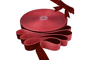 Burgundy Velvet Ribbon: 1 Red Velvet Ribbon for Multipurpose Craft