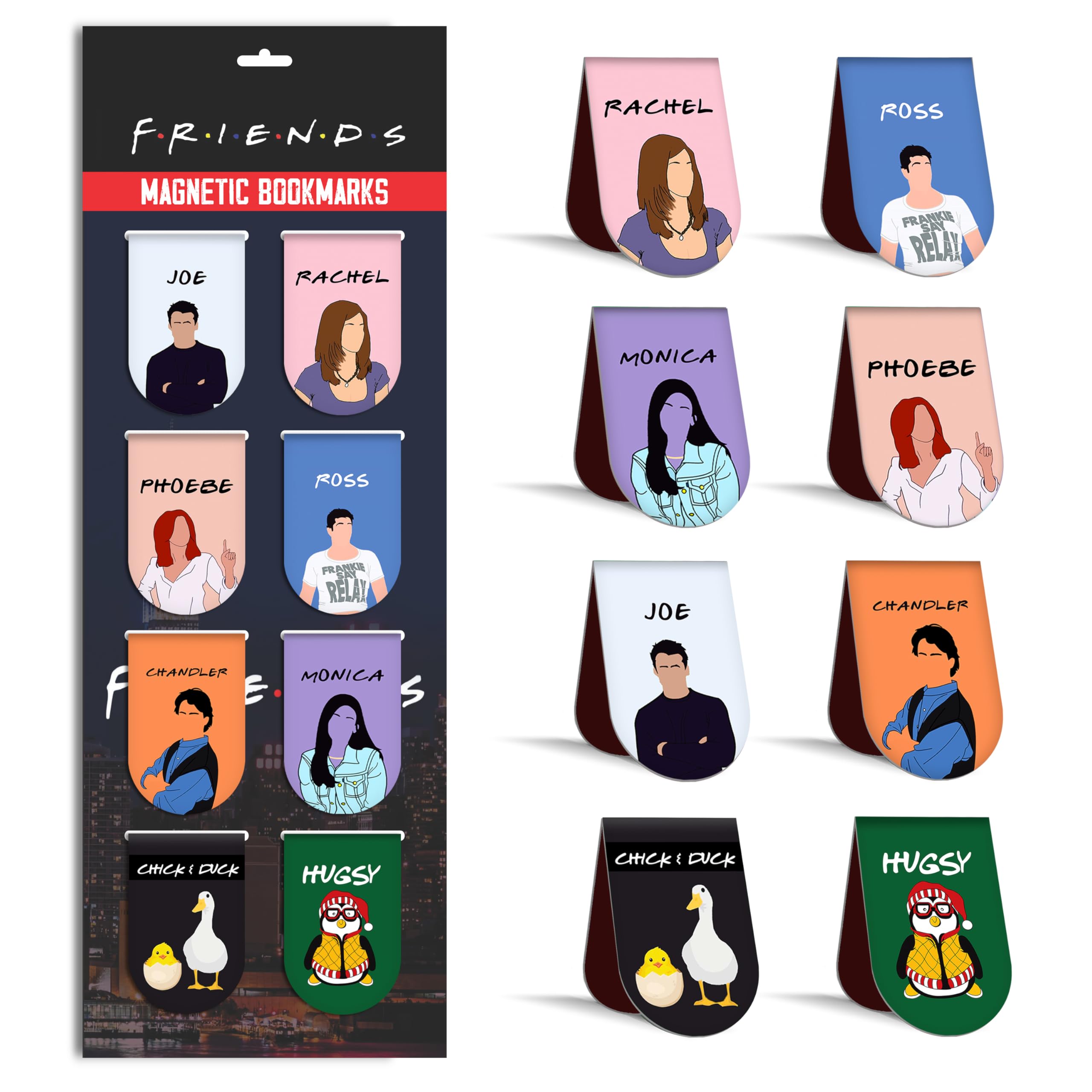 Goelite Aesthetic Magnetic Bookmarks for Novels and Books | Merchandise Accessories for Book and Novel Lovers | (Friends Series- 8 Pack)