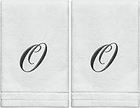 Vista 20 de Toallas de Punta con Monograma, Regalo Personalizado, 11 x 18 Pulgadas - Juego de 2 - Toalla Bordada Negra - Extra Absorbente 100% Algodón - Acabado