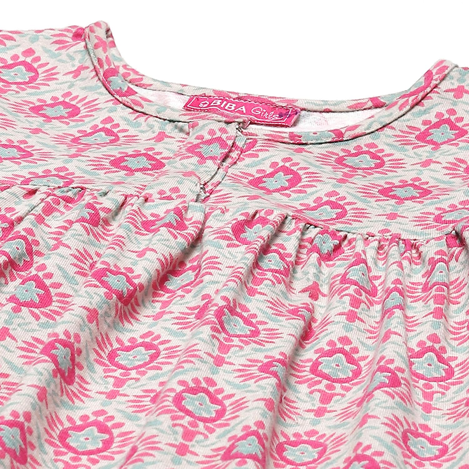 BIBA Girls Straight Cotton Sleepwear Pajama Top (SURL157SS23PNK_Pink_4 5 Years) 4