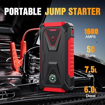 Car Jump Starter, 12V Battery Booster Pack