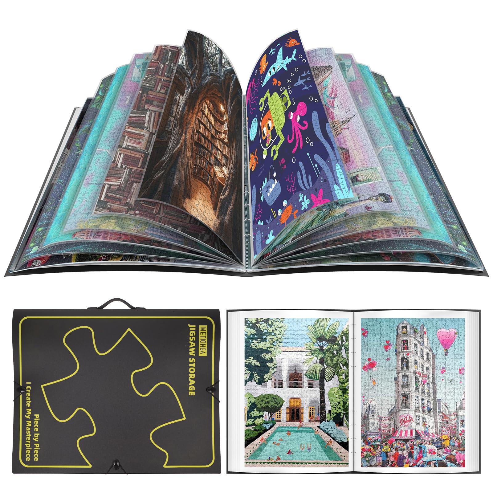 Carpeta de Almacenamiento de Rompecabezas para 1000 Piezas, Organizador de Rompecabezas de Gran Capacidad portátil, Guarda Puzzle con 25 Bolsillos, Accesorios Puzzle