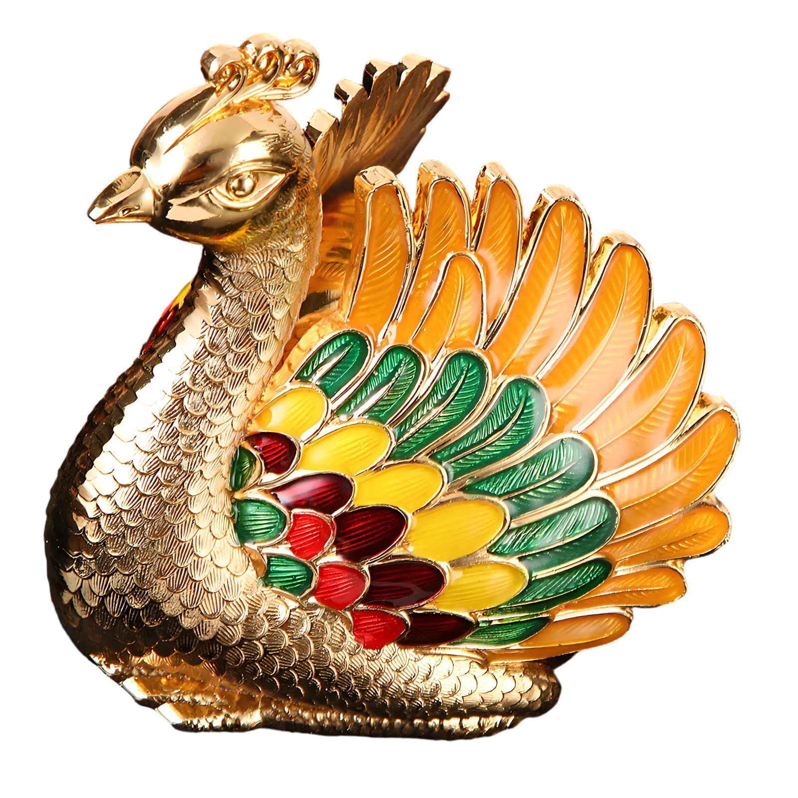 Aqvjd Metal Windproof Ashtray with Lid Peafowl Design Ashes Container for Home and Offices Decoration Outdoor Indoor Use Home Furnishing Ashtray