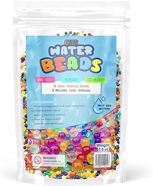 Water Beads (25,000 Pcs),Multicolor Gel Beads, Water Beads for Plants Non-Toxic, Vase Filler and Decoration