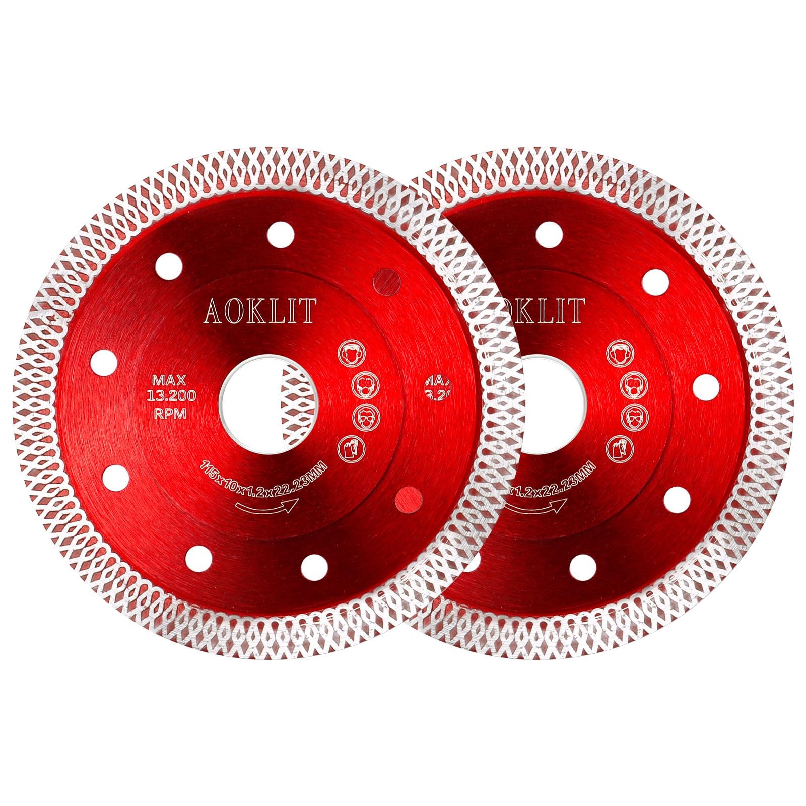 AOKLIT 4.5" Diamond Blade for Angle Grinder, 2pcs Tile Cutting Blade for Angle Grinder Tile, Super Thin Tile Saw Blades for Cutting Porcelain Ceramic