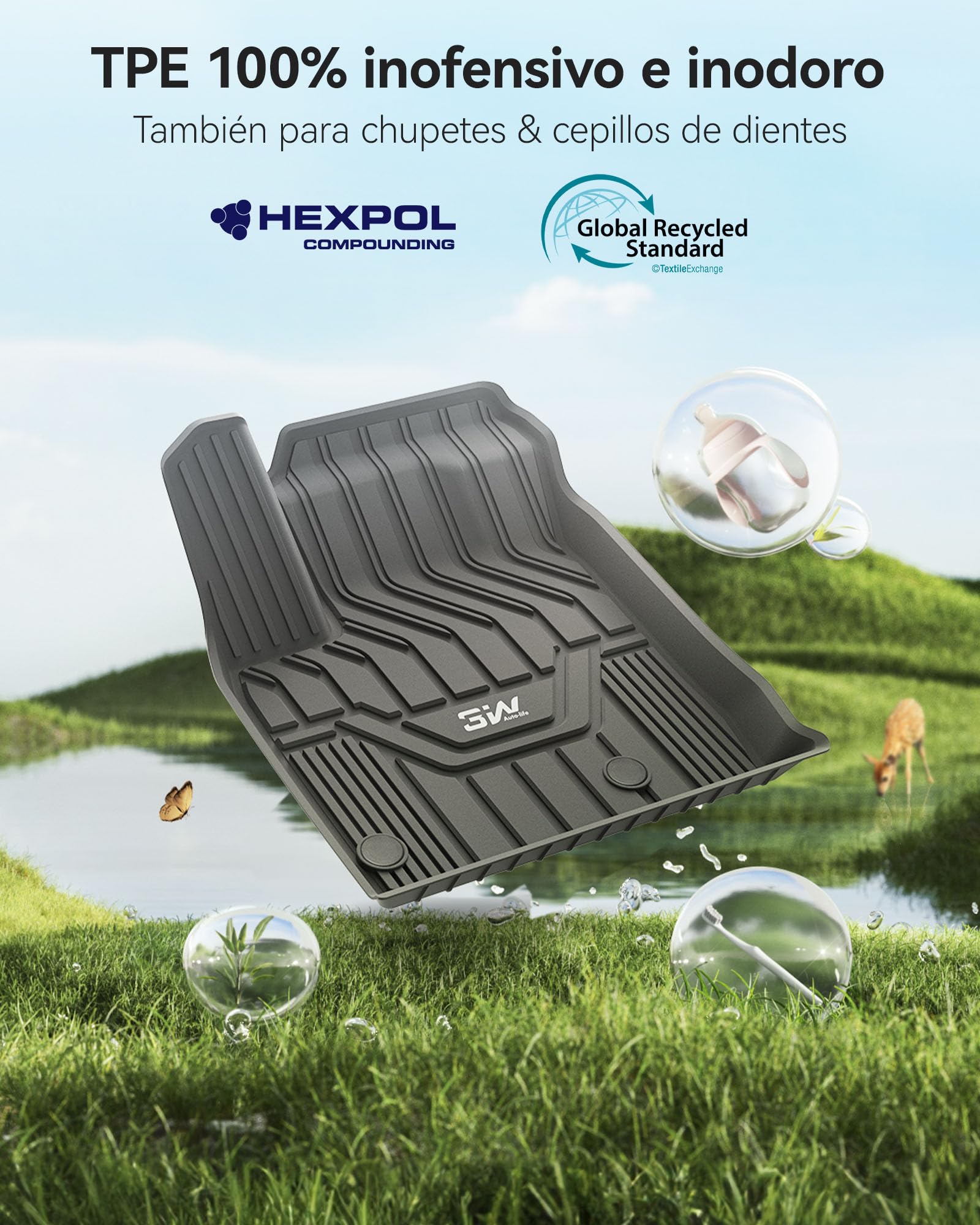 3W Alfombrillas de Coche para Nissan Qashqai J12 2021-2025 2026(No Compatible con E-Power), Thorex™ Alfombrillas para Todo Tipo de Clima para Nissan la 1ª y 2ª Fila Juego Completo, Admite Perros