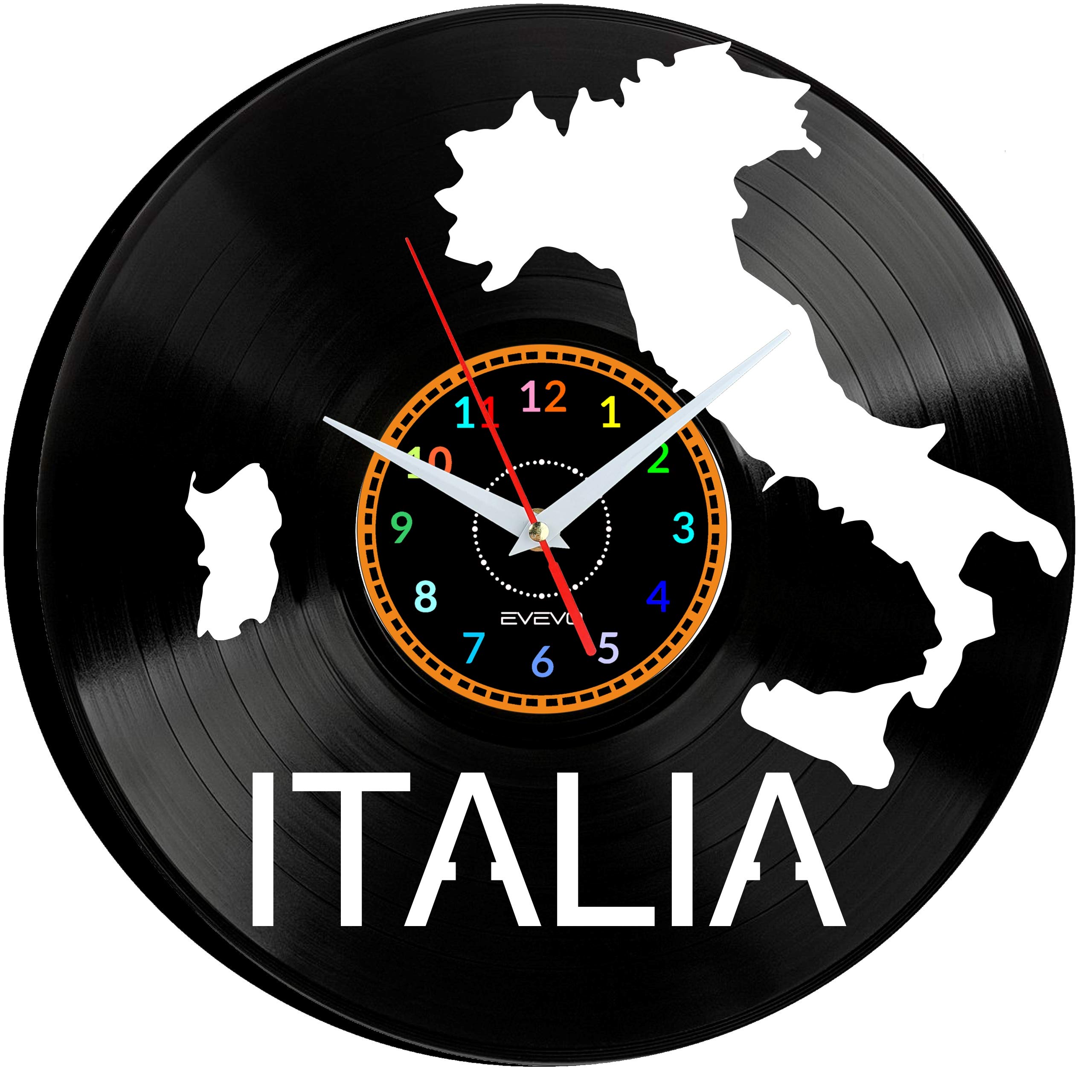 Horloge murale Italie vinyle : fixez votre décoration murale sans relief