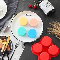 Vista 2 de 2 Pack Air Fryer Egg Bite Molds, 4-Cup Mini Round Muffin Pans Silicone Baking Molds For Oven, Air Fryer and Pot Production Egg Bites, Cupcake