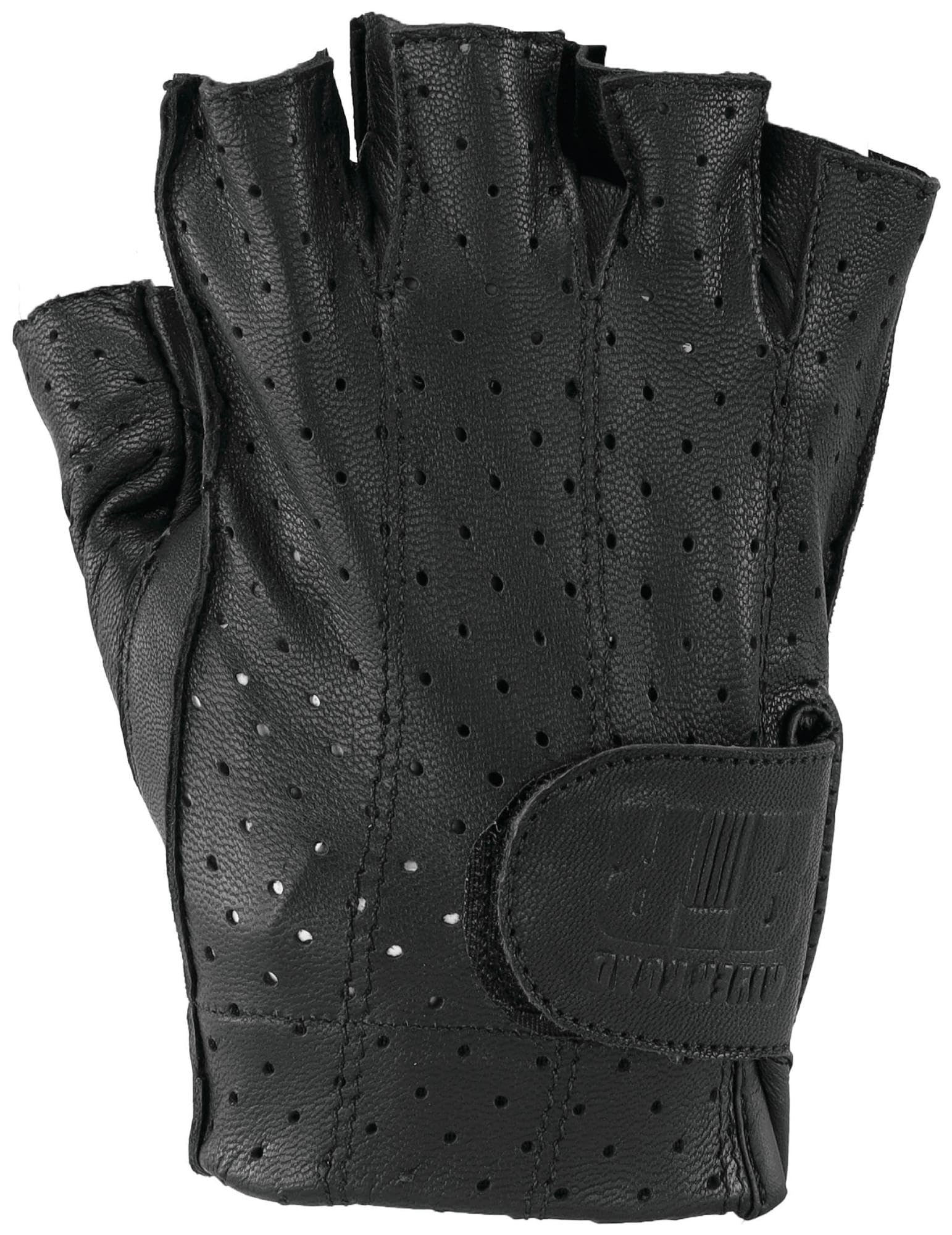 River Road Tucson Mens Leather Motorcycle Fingerless Gloves Black XL