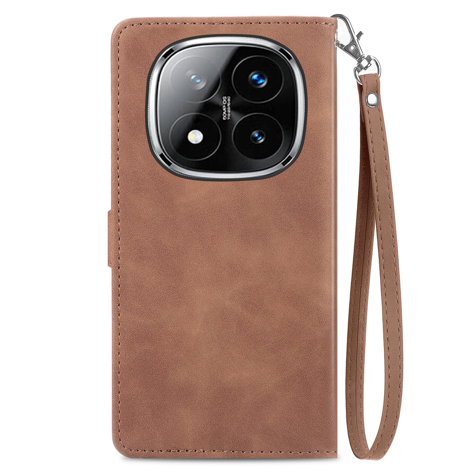 Fertuo Cover A Libro Per Xiaomi Redmi Note 14 Pro 5G / POCO X7, Custodia In Pelle PU Con Porta Carte, Cinturino, Fessura E Supporto, Motivo Floreale Blu - 2