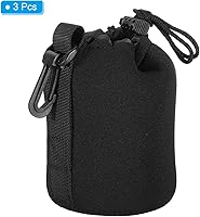 Vista 3 de PATIKIL Bolsa para lente de cámara, 3 unidades de 3.3 pulgadas de identificación x 5.5 pulgadas de alto con cordón de protección gruesa de neopreno