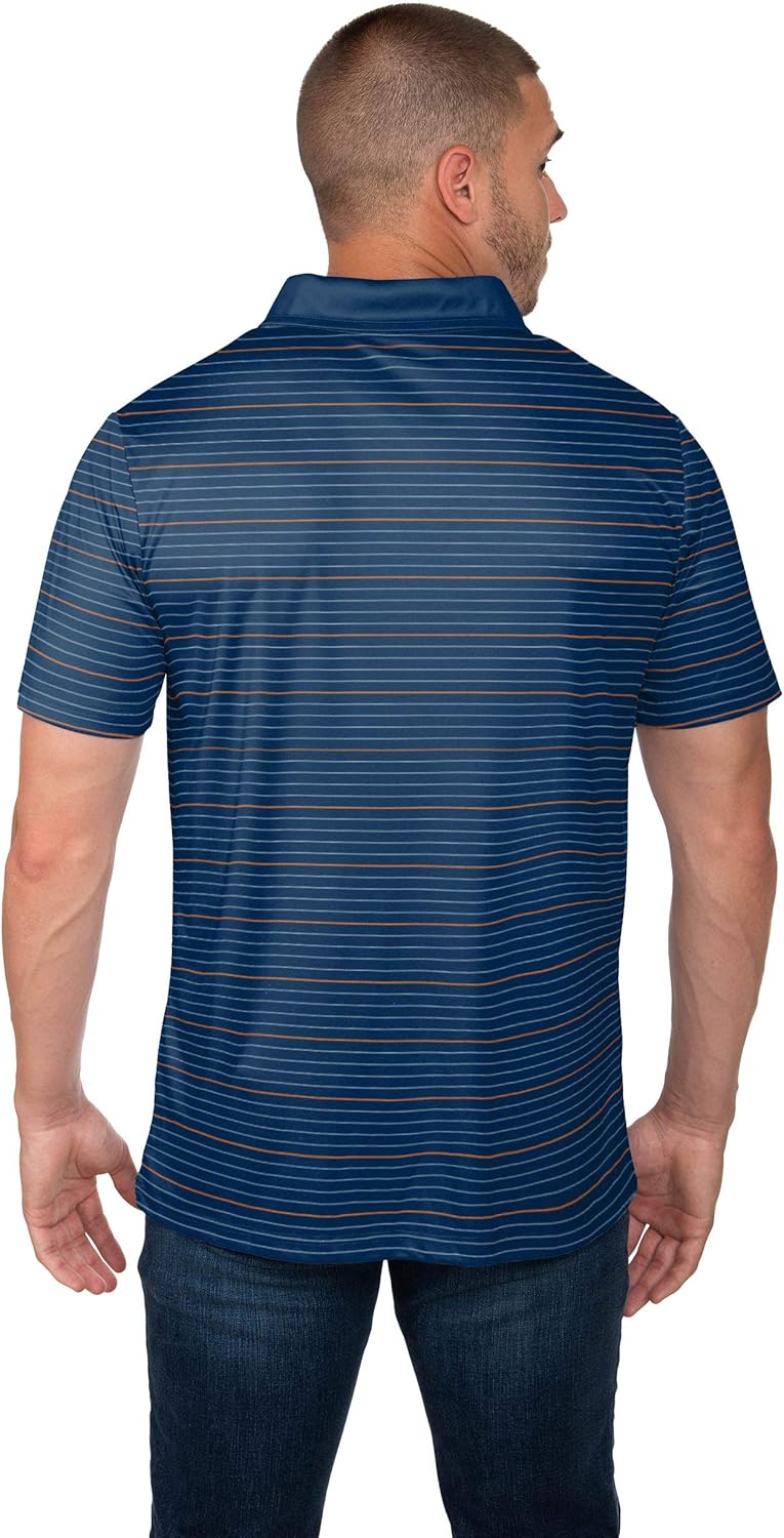 FOCO NFL Mens NFL Team Logo Striped Polyester Polo Short Sleeve Shirt