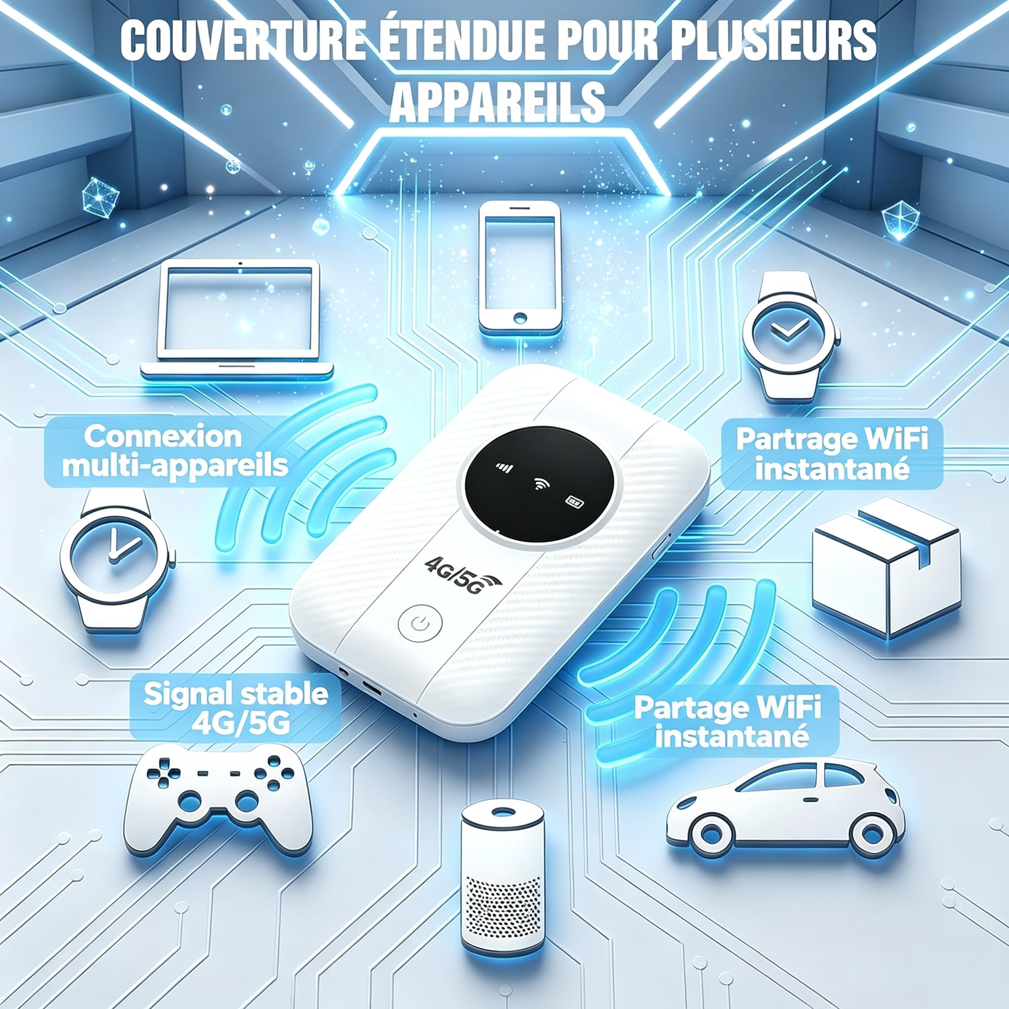 Router 5G portatile WiFi 6, sbloccato con slot SIM Modem Internet mobile ad alta velocità 5G/4G+, connessione fino a 26 dispositivi, ideale per viaggi e telelavoro