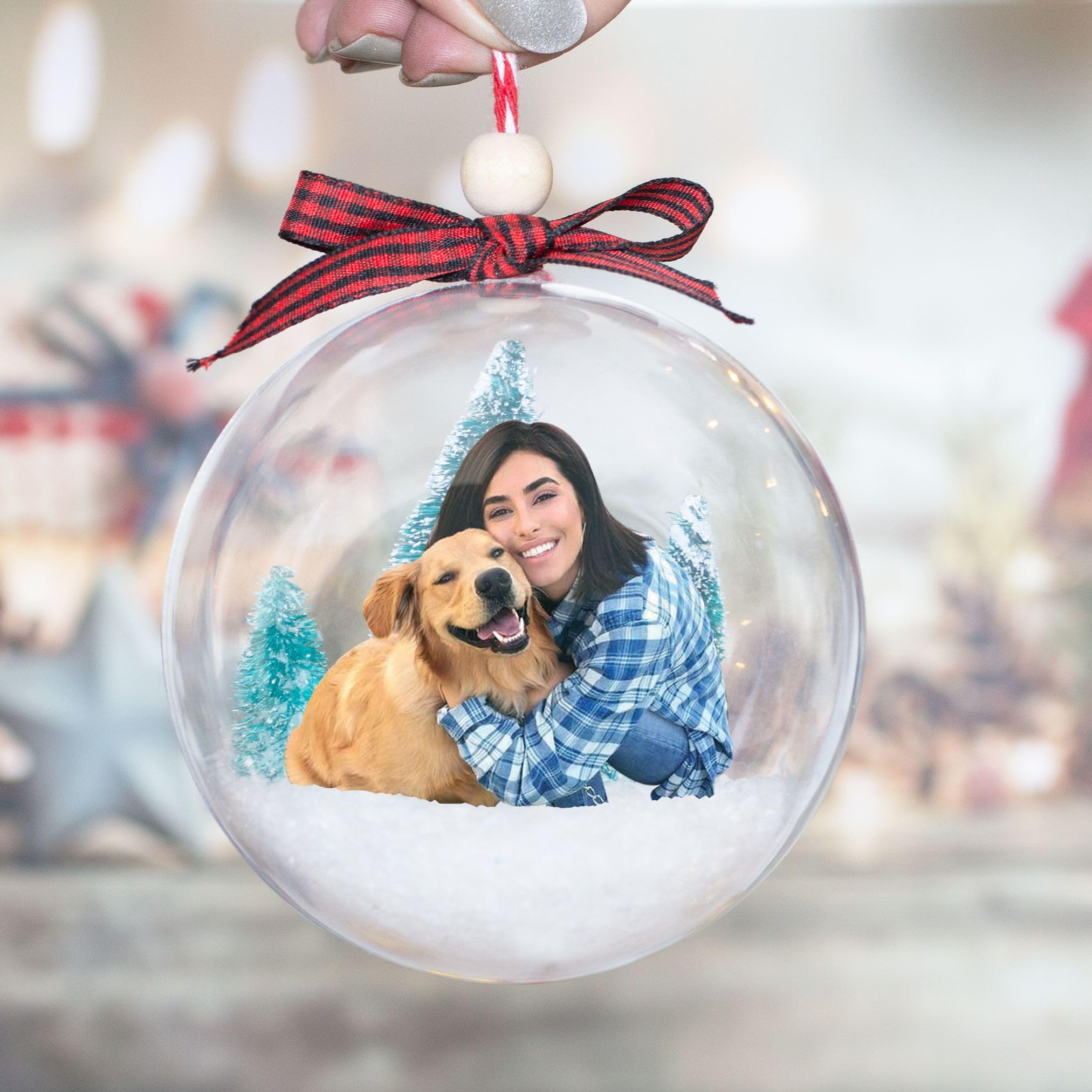 Personalized 3D Ball Ornaments with Photo, Personalized Dog Lover Photo Ornament, 3D Ball Ornament, Custom Pet Christmas Ornament, Dog Owner Gift, Acrylic Ornament, Dog Photo Gift