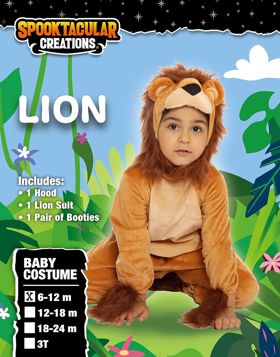 Spooktacular Creations Halloween Lion Costume Toddler, Kids Lion Costume Jumpsuit for Baby Animal Halloween Dress Up Party - Image 6