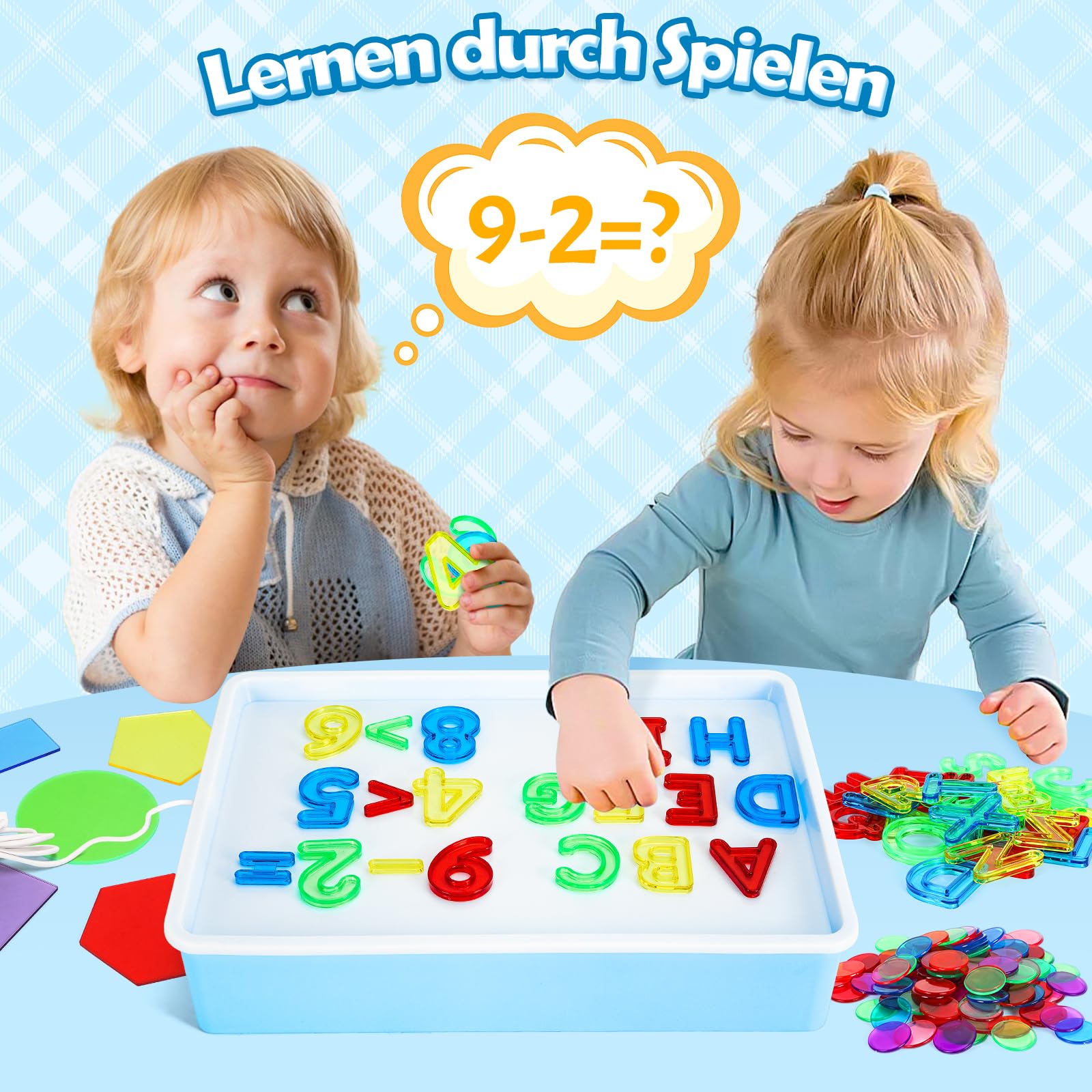 Yellcetoy Mesa de Luz Montessori, Juguetes Sensoriales Autismo, 149pcs Juegos de Juguetes Sensoriales Lúdicos Y Creativos, Juguetes Montessori Educativos Preescolares para 3 4 5 6 7 8 Niños