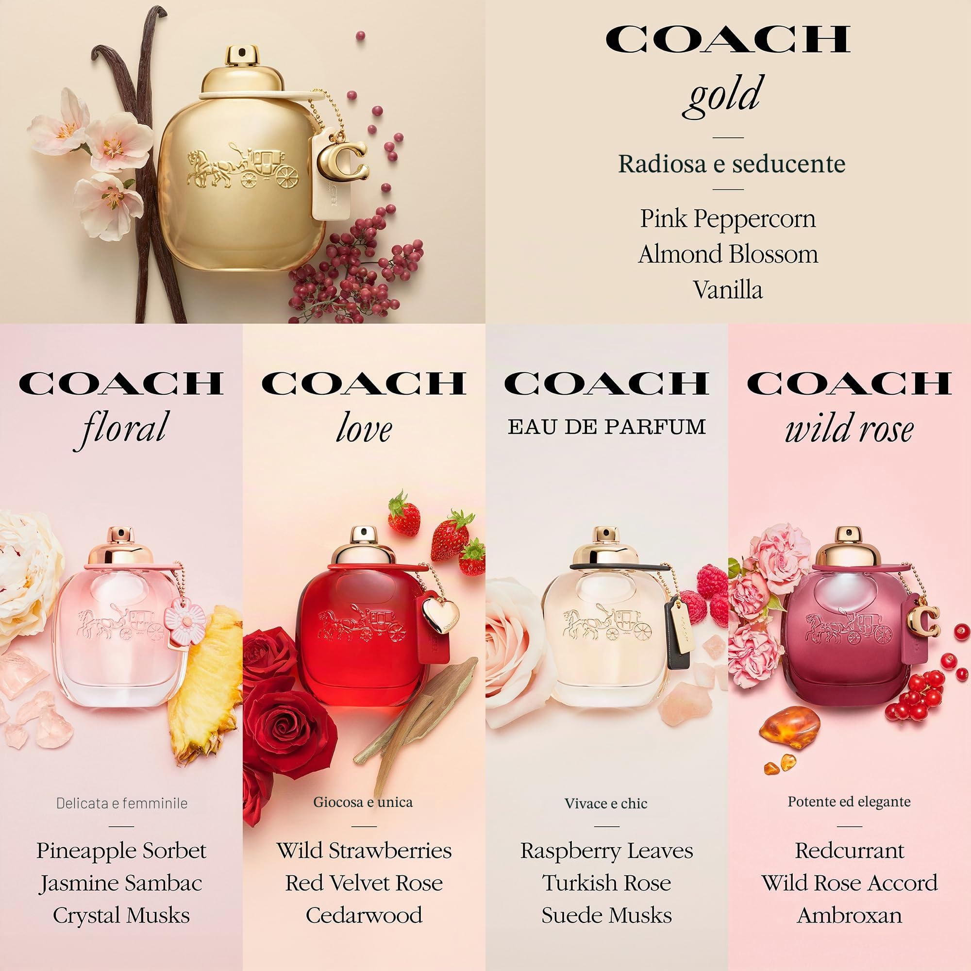 Coach Profumo spray da donna, oro, 50 ml