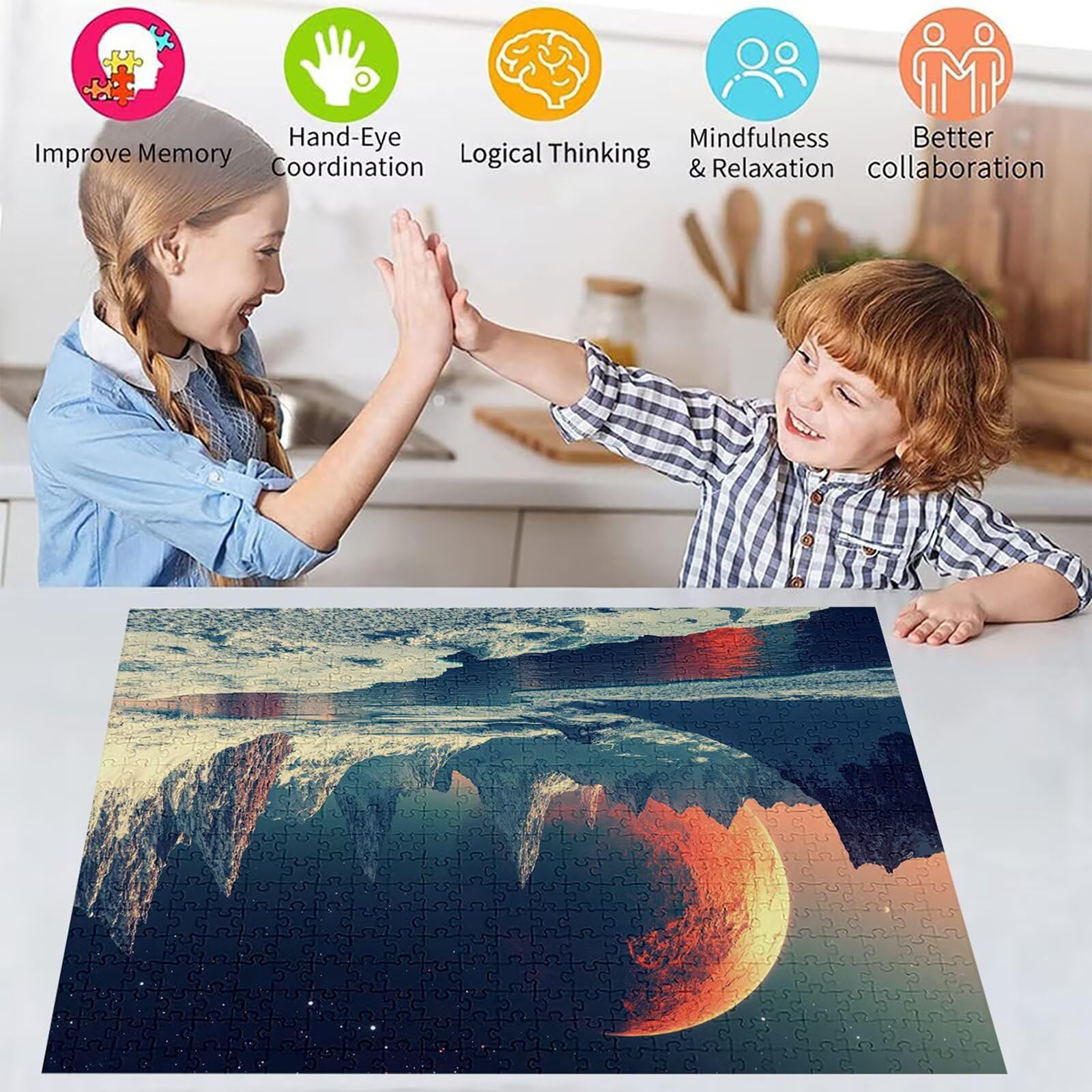 Puzzle 3000 elementów górskie puzzle dla dorosłych jezioro 122 x 81 cm Unikalne rzemiosło klasyczne 3D drewniane układanka do rodzinnych gier biznesowych, układanka do samodzielnego wykonania nawet do