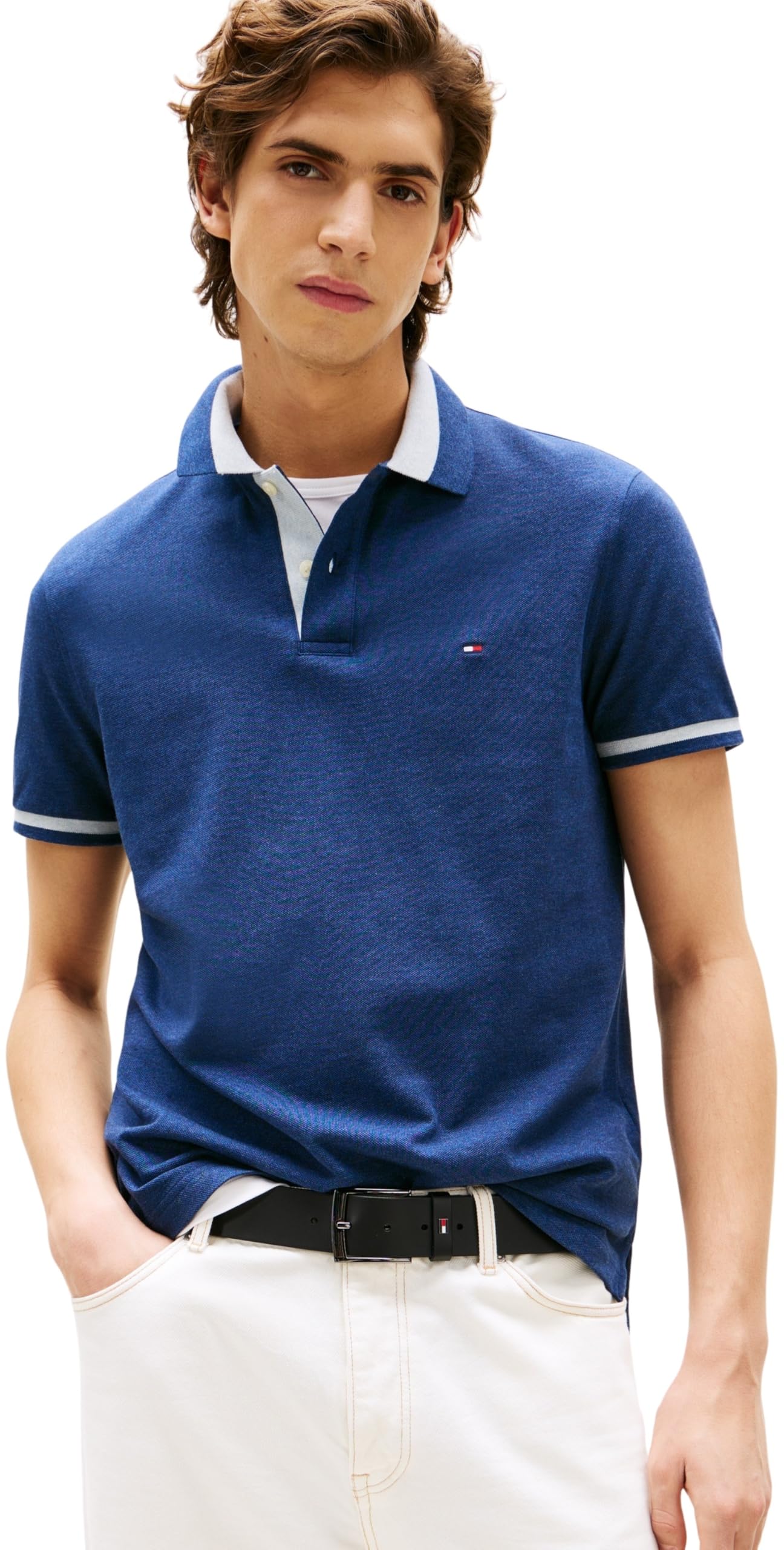 Tommy Hilfiger Uomo Maglietta Polo Maniche Corte Contrast Collar Block Regular Fit