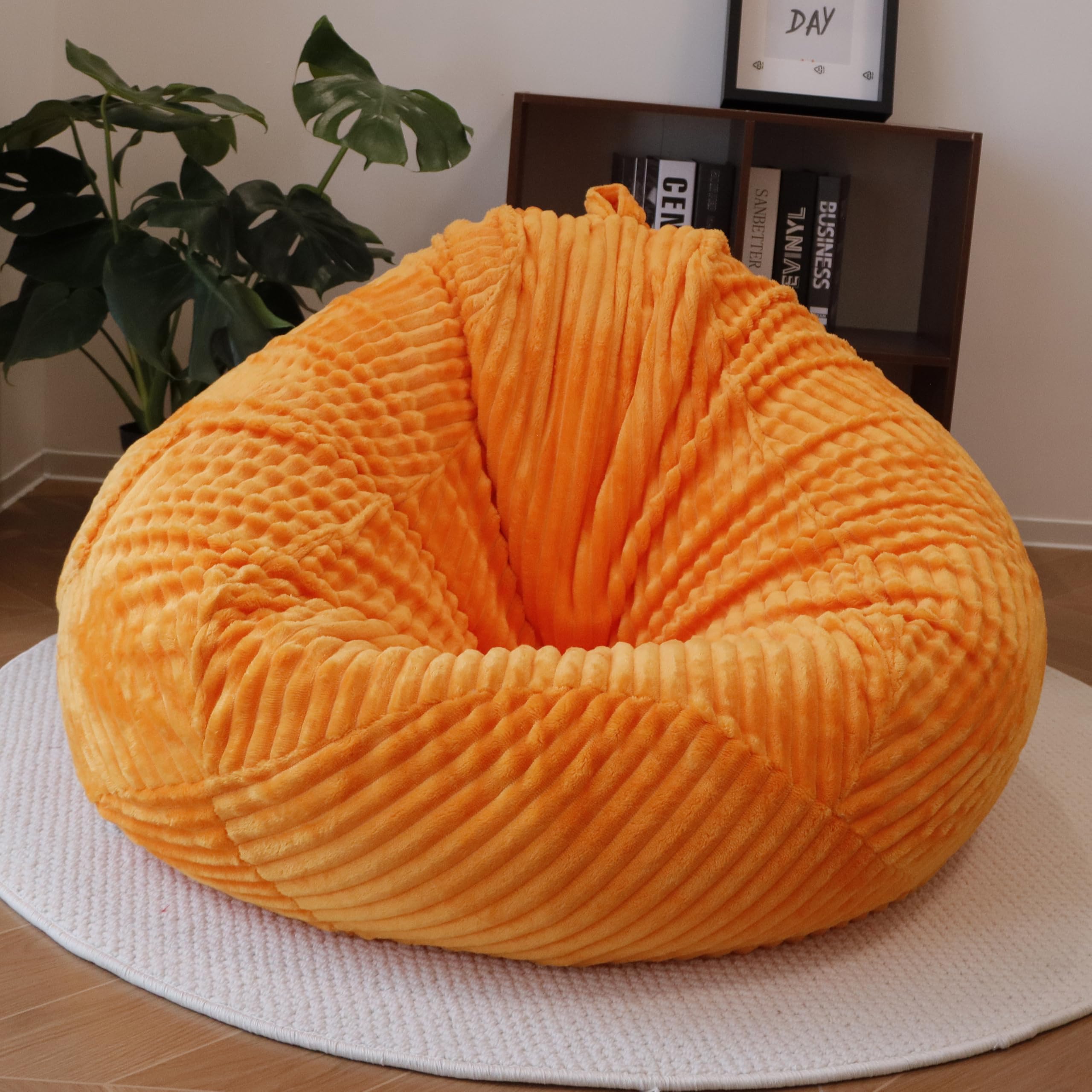 lygooh No filler Fluffy Bean Bag Cover Large Stuffed Storage Covers 2.8 ft