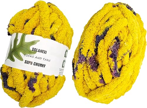 DDL&HEXI Hilo de felpilla súper grueso para tejer con brazos, kit de fabricación de mantas, hilo para tejer jumbo, 8.82 oz por bolsa (17.6 onzas55 disponible en Yaxa Venezuela