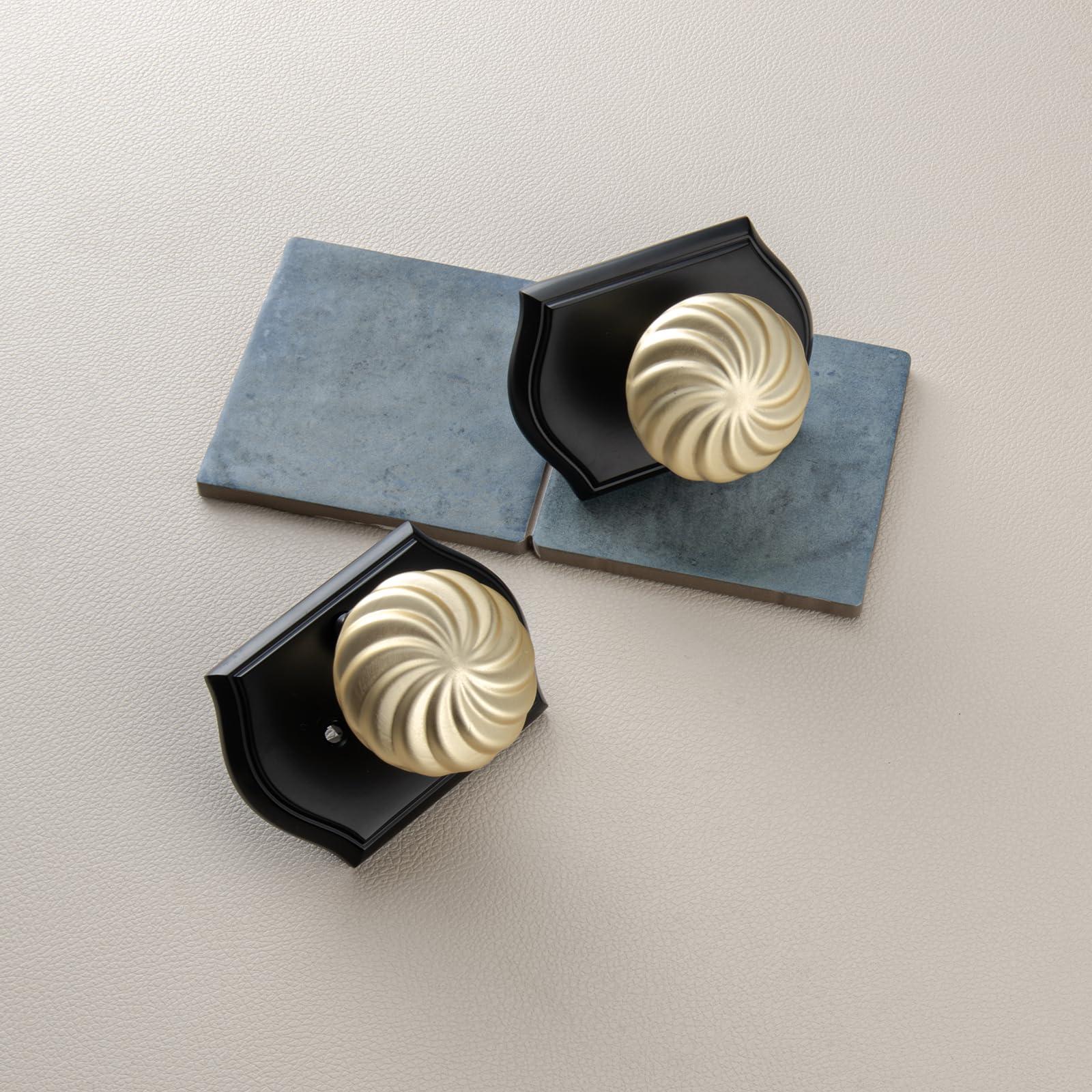 Black & Gold Door Knobs - Privacy for Bath & Bedroom -5