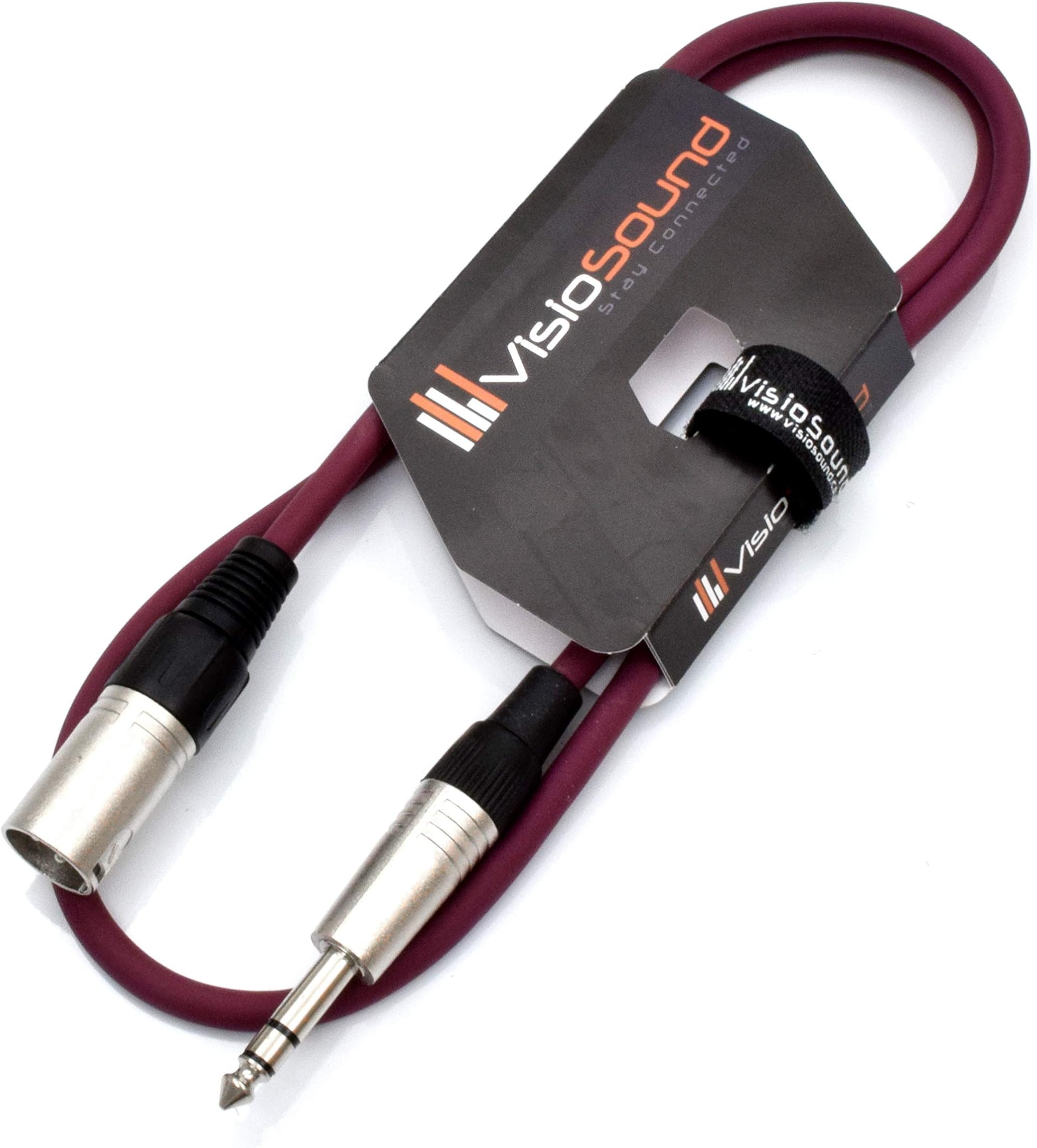 VisioSound Male XLR to 6.35mm Stereo TRS Jack Lead/Balanced Signal/Audio Speaker Cable