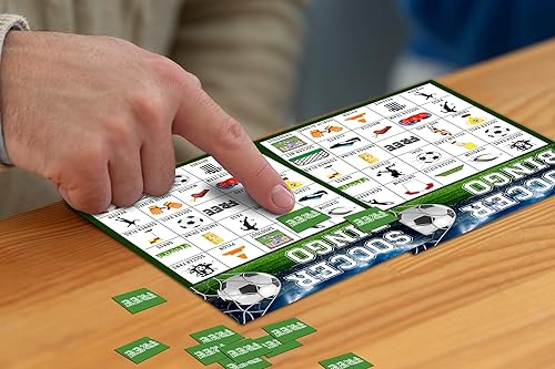 Miniatura 3 de Disfuco Juego de bingo de fútbol, juegos de fiesta de fútbol, tarjetas de bingo para adultos y niños, juegos de fiesta deportiva, bingo de