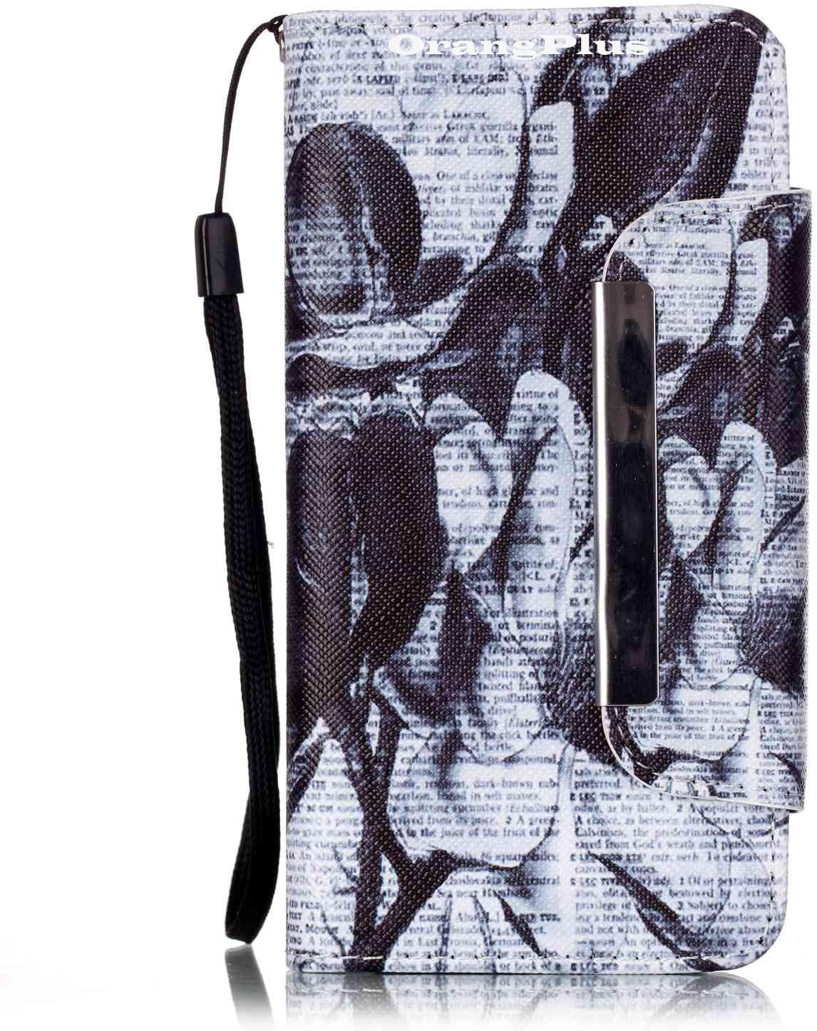 A3 2016 Case, Galaxy A3 2016 Wallet Case, OrangePlus Samsung Galaxy A3 2016 Case, Folio Flip PU Leather Wallet Stand Case Cover for Samsung Galaxy A3 2016 A310 (Black Flower)