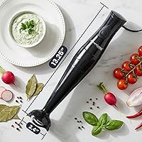 Vista 7 de Elite Gourmet EHB2425B Mezclador eléctrico de inmersión, picadora, batidora de mano con control de 1 toque, 150 vatios, negro